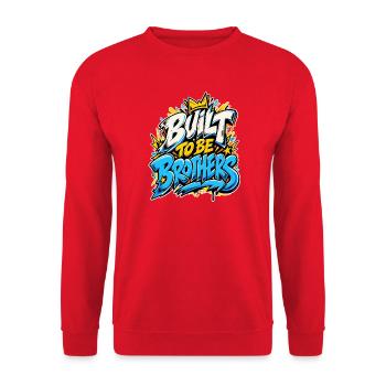 Built to Be Brothers Graffiti Bold Print - Unisex Pullover - Rot - Vorne - Alina (178cm) & Michal (187cm)
