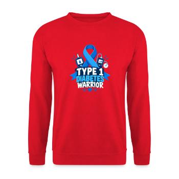 TYPE 1 DIABETES WARRIOR – Awareness Band - Unisex Pullover - Rot - Vorne - Alina (178cm) & Michal (187cm)