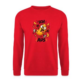 Knasch Nugget Spaß - Unisex Pullover - Rot - Vorne - Alina (178cm) & Michal (187cm)