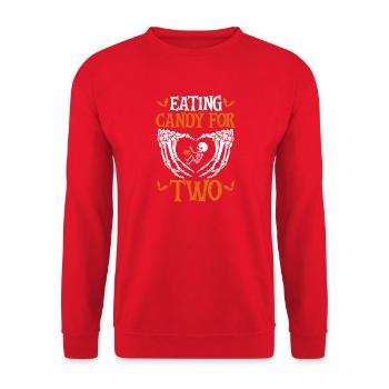 Funny Halloween Pumpkin Pregnancy - Unisex Pullover - Rot - Vorne - Alina (178cm) & Michal (187cm)
