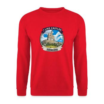 Ich mag die Mirów-Schlösser - Unisex Pullover - Rot - Vorne - Alina (178cm) & Michal (187cm)