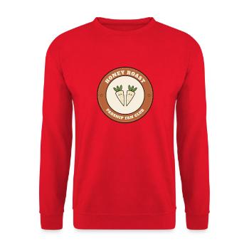 Honey Roast Parsnip Fan Club - Unisex Pullover - Rot - Vorne - Alina (178cm) & Michal (187cm)