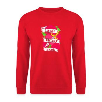 Make-up Kosmetik Kosmetikerin - Unisex Pullover - Rot - Vorne - Alina (178cm) & Michal (187cm)