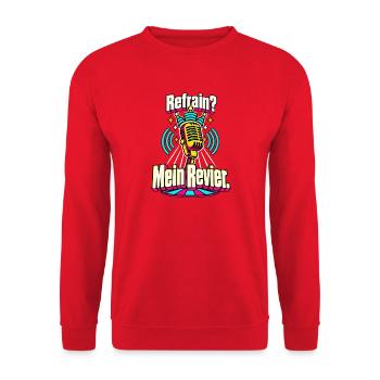 Schlagerparty Karaoke Fan Partysänger - Unisex Pullover - Rot - Vorne - Alina (178cm) & Michal (187cm)