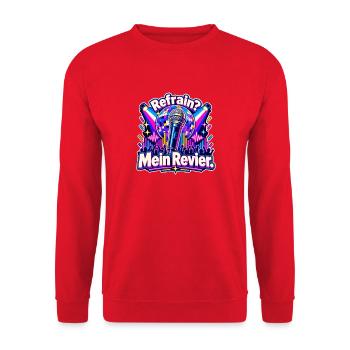 Schlager Karaoke Partysänger Schlagerfan - Unisex Pullover - Rot - Vorne - Alina (178cm) & Michal (187cm)