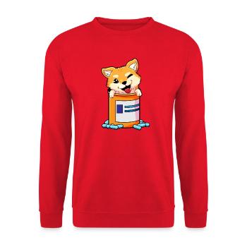 Shiba Inu Humor - Unisex Pullover - Rot - Vorne - Alina (178cm) & Michal (187cm)