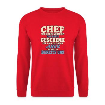 Chef Geschenk Lustig - Unisex Pullover - Rot - Vorne - Alina (178cm) & Michal (187cm)