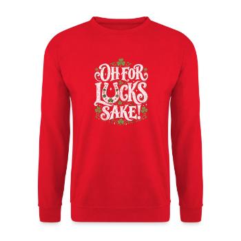 Oh For Luck's Sake Shamrock-Design - Unisex Pullover - Rot - Vorne - Alina (178cm) & Michal (187cm)