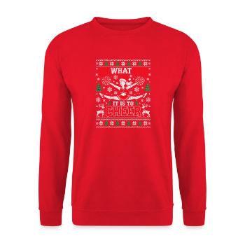 Oh What Fun Cheer Silhouette - Unisex Pullover - Rot - Vorne - Alina (178cm) & Michal (187cm)