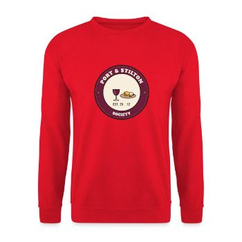 Port and Stilton Gesellschaft - Unisex Pullover - Rot - Vorne - Alina (178cm) & Michal (187cm)