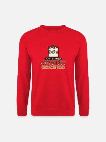 Adventskalender-Dieb, auf frischer Tat ertappt - Unisex Pullover - Rot