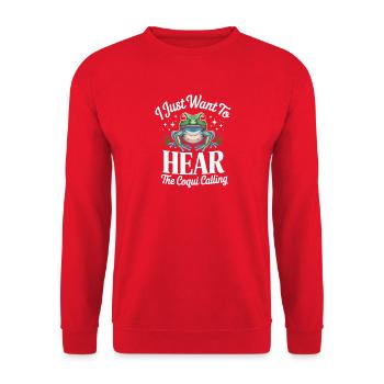  I Just Want To Hear The Coqui Calling Coqui - Unisex Pullover - Rot - Vorne - Alina (178cm) & Michal (187cm)