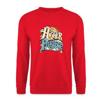 Higher Purpose Wolken Design - Unisex Pullover - Rot - Vorne - Alina (178cm) & Michal (187cm)