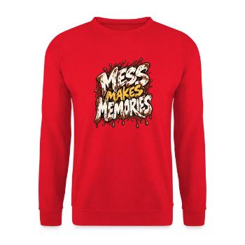 Mess Makes Memories - Unisex Pullover - Rot - Vorne - Alina (178cm) & Michal (187cm)