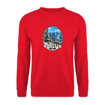 Whistler Skigebiet Kanada Winterurlaub - Unisex Pullover - Rot - Vorne - Alina (178cm) & Michal (187cm)