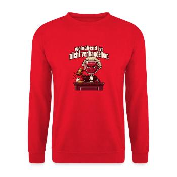 Weinabend Weinliebhaber Wein Humor Spruch - Unisex Pullover - Rot - Vorne - Alina (178cm) & Michal (187cm)