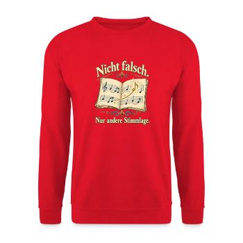 Chor Stimmlage Chorsänger Humor Spruch - Unisex Pullover - Rot - Vorne - Alina (178cm) & Michal (187cm)