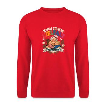 Mamas stärken Vielfalt – Für unsere Kinder - Unisex Pullover - Rot - Vorne - Alina (178cm) & Michal (187cm)