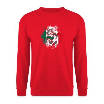 Mexican Mexico Soccer Dog Wolf - Unisex Pullover - Rot - Vorne - Alina (178cm) & Michal (187cm)