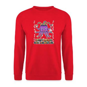 KARNEVAL ACHT ARME NULL HEMMUNGEN - Unisex Pullover - Rot - Vorne - Alina (178cm) & Michal (187cm)