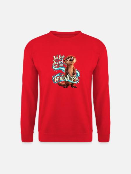 Otter – Ich lass das mal an mir vorbeifließen - Unisex Pullover - Rot