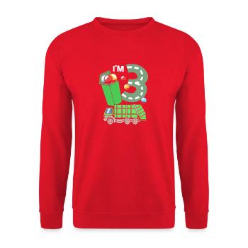 Müllwagen Müllauto Müllmann Mülleimer - Unisex Pullover - Rot - Vorne - Alina (178cm) & Michal (187cm)