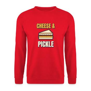 Käse- und Gurken-Klassiker britisches Sandwich - Unisex Pullover - Rot - Vorne - Alina (178cm) & Michal (187cm)