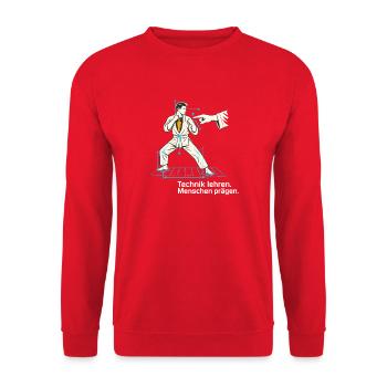 Kampfsport Trainer Geschenk Coach Sensei - Unisex Pullover - Rot - Vorne - Alina (178cm) & Michal (187cm)