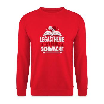 Legasthenie ist keine Schwäche – LRS Inklusion  - Unisex Pullover - Rot - Vorne - Alina (178cm) & Michal (187cm)