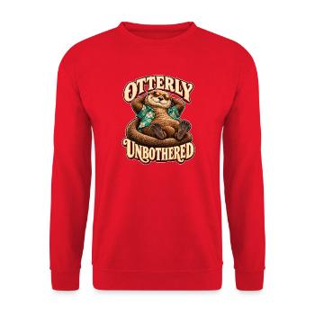 Otterly Unbothered Tropic Chill - Unisex Pullover - Rot - Vorne - Alina (178cm) & Michal (187cm)