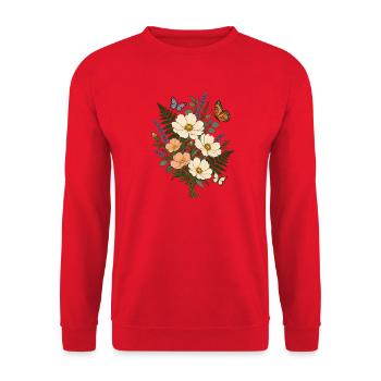 Pflanzenliebhaber Gärtnerin Geschenkidee Floristik - Unisex Pullover - Rot - Vorne - Alina (178cm) & Michal (187cm)
