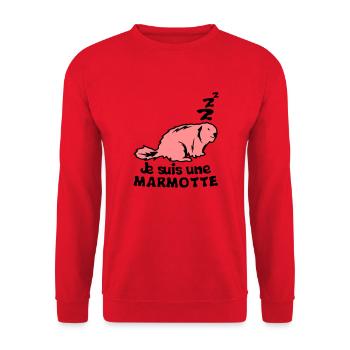 je suis une marmotte animal expression - Sweat-shirt Unisexe - rouge - Devant - Alina (178cm) & Michal (187cm)