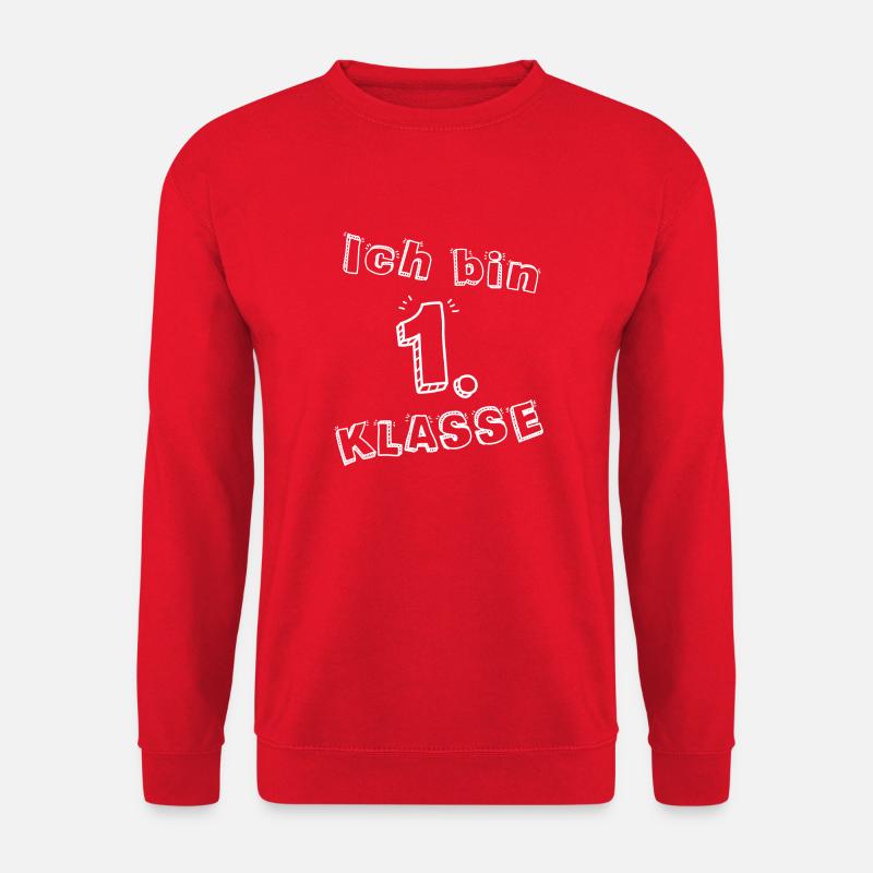 Einschulung Ich Bin 1. Klasse Schulanfänger - Unisex Pullover - Rot