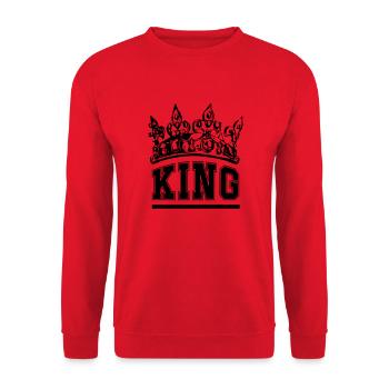King - Unisex Pullover - Rot - Vorne - Alina (178cm) & Michal (187cm)