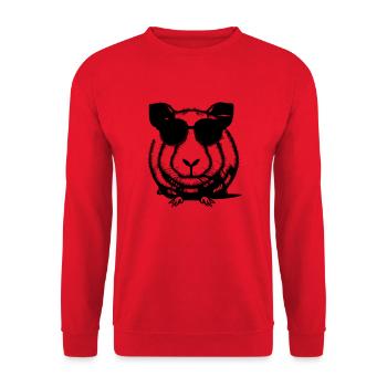 Guinea pig cool sunglasses funny vector 2 - Unisex Sweatshirt - red - Front - Alina (178cm) & Michal (187cm)
