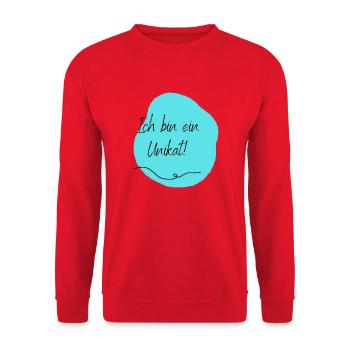 Ich bin ein Unikat! - Unisex Pullover - Rot - Vorne - Alina (178cm) & Michal (187cm)