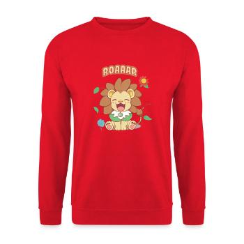 Un bébé lion rugit tout mignon kawaii animé - Sweat-shirt Unisexe - rouge - Devant - Alina (178cm) & Michal (187cm)