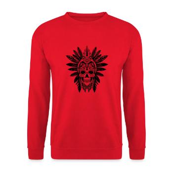Neo Skeleton Tattoo - Unisex Sweatshirt - red - Front - Alina (178cm) & Michal (187cm)