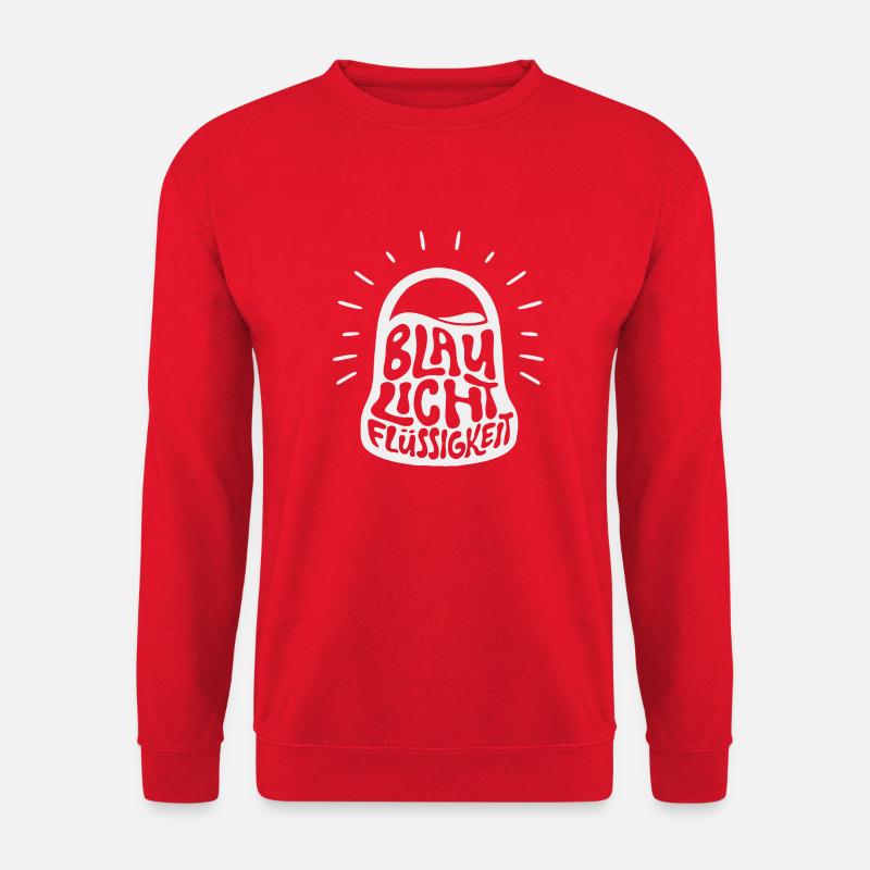 Blaulichtflüssigkeit - Blaulicht Symbol weiß - Unisex Pullover - Rot