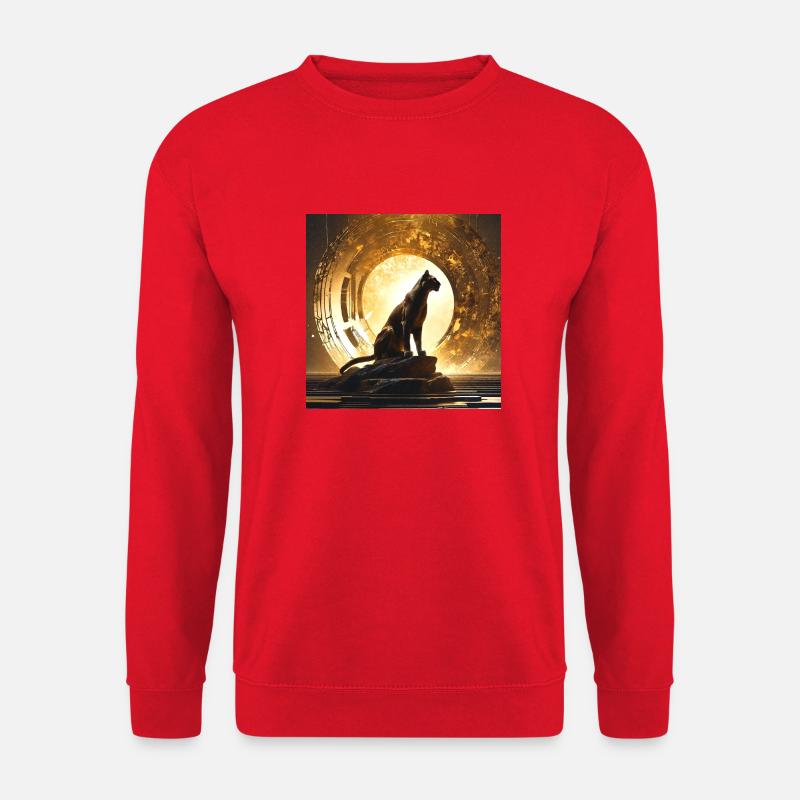 wildkatze,gold,kreis,ornament,golden,leopard - Unisex Pullover - Rot