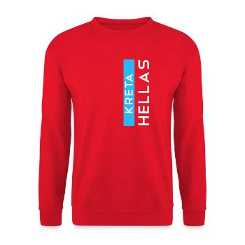Traditionelles Kreta Souvenir T-Shirt - Unisex Pullover - Rot - Vorne - Alina (178cm) & Michal (187cm)