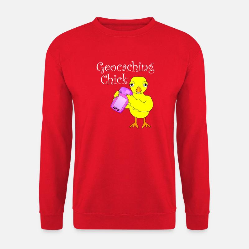 Geocaching Chick White Text - Unisex Sweatshirt - red