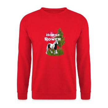 Powerful Horses Illustration - Unisex Sweatshirt - red - Front - Alina (178cm) & Michal (187cm)