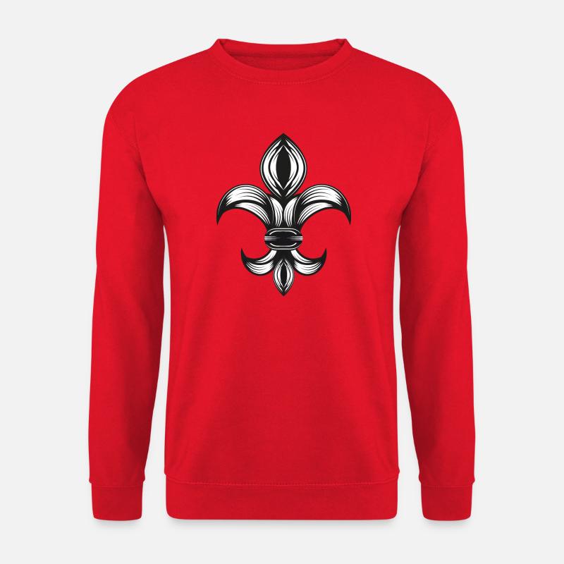 stilisierte Schwertlilie - Fleur-de-Lys - Unisex Pullover - Rot