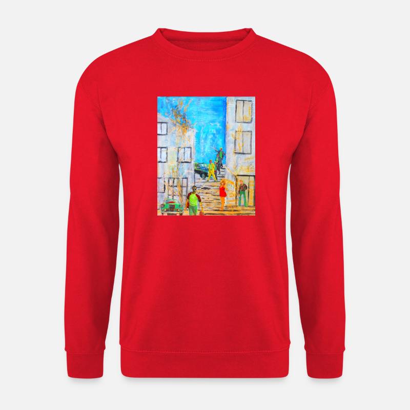 Urban Abstraktes Graffiti mit Legenden - Unisex Pullover - Rot