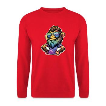 Singe Funky - Sweat-shirt Unisexe - rouge - Devant - Alina (178cm) & Michal (187cm)