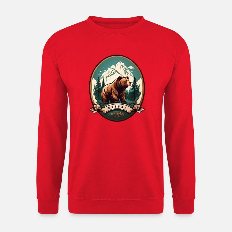Waldbewohner Braunbär - Unisex Pullover - Rot