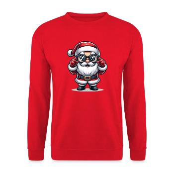 Père Noël avec des lunettes de soleil Déguisement de Noël - Sweat-shirt Unisexe - rouge - Devant - Alina (178cm) & Michal (187cm)