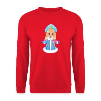 Ded Moroz Snegurotschka russischer Weihnachtsmann - Unisex Pullover - Rot - Vorne - Alina (178cm) & Michal (187cm)