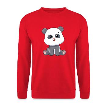 Panda Panda Bear - Unisex Sweatshirt - red - Front - Alina (178cm) & Michal (187cm)